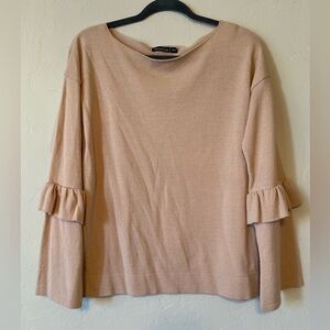 Boohoo blush pink acrylic scoop neck sweater S/M